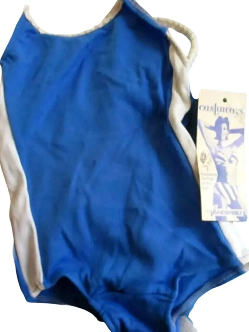 Girls 3 3T Vintage 1980's Swimsuit Blue 1 Piece swim suit Castaways New With Tag